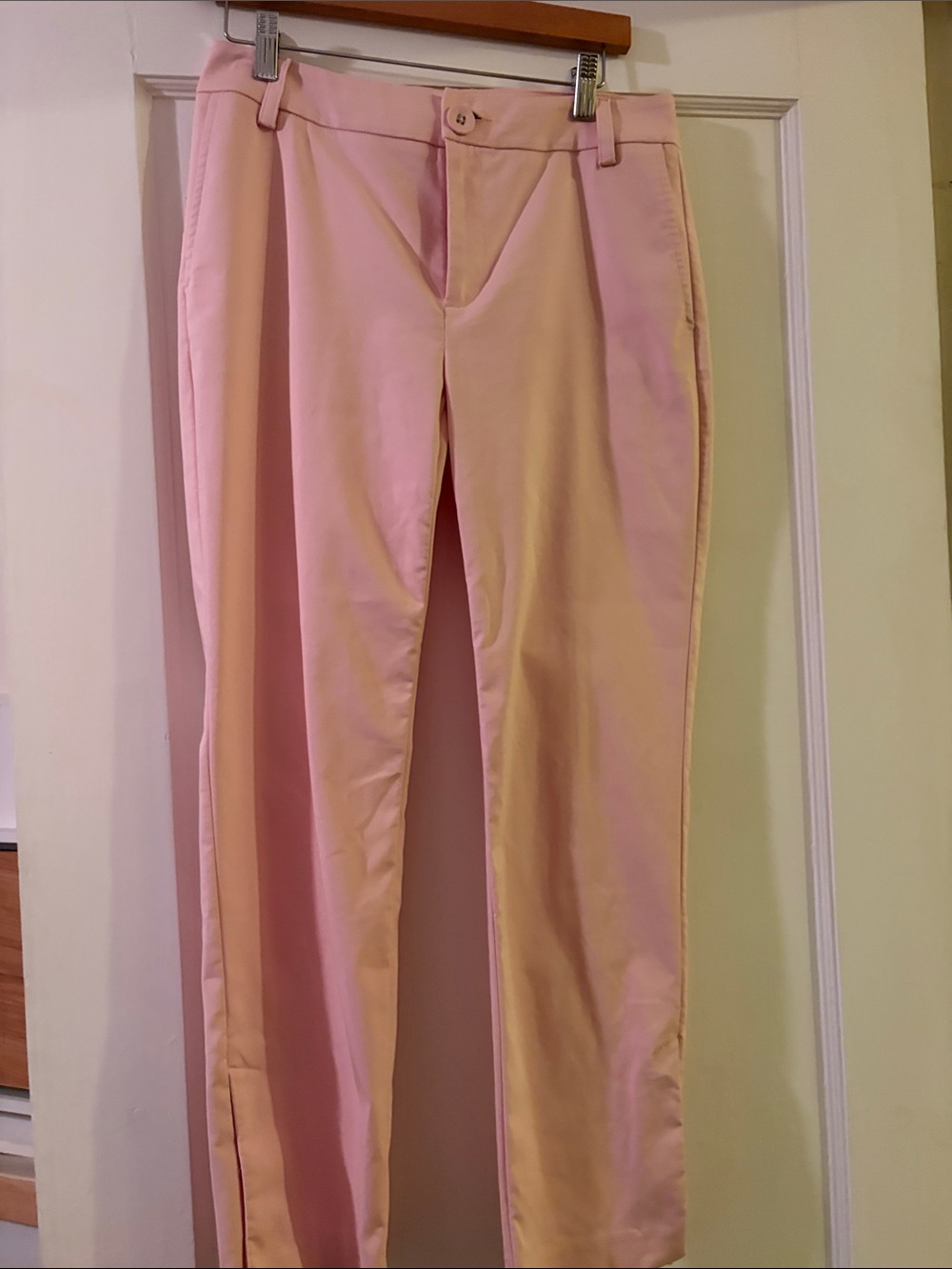 CAbi Straight Leg Pants in Pale Pink